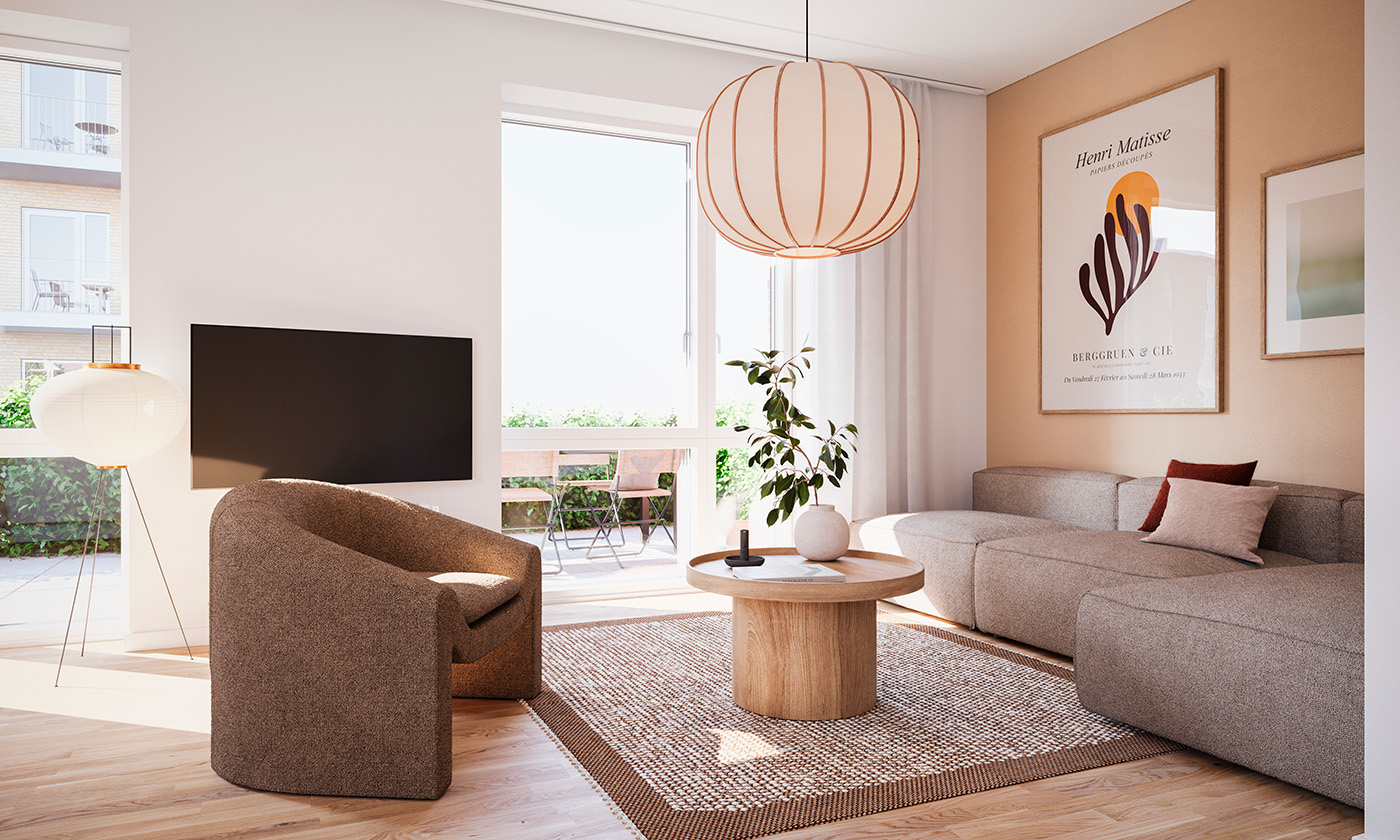 Cikoriehaven Stue med udgang til terrasse